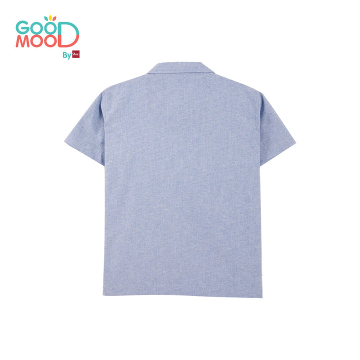 Good Mood by bsc เสื้อฮาวาย สีน้ำเงิน สำหรับเด็กอายุ 2-9 ปี ผ้า Oxford ICCSHOPPING