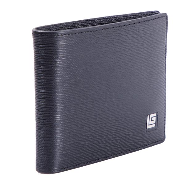 Guy Laroche กระเป๋าสตางค์หนังอัดลาย พับสั้น 6 การ์ด สีดำ(BW30613W5BLS1) ICCSHOPPING