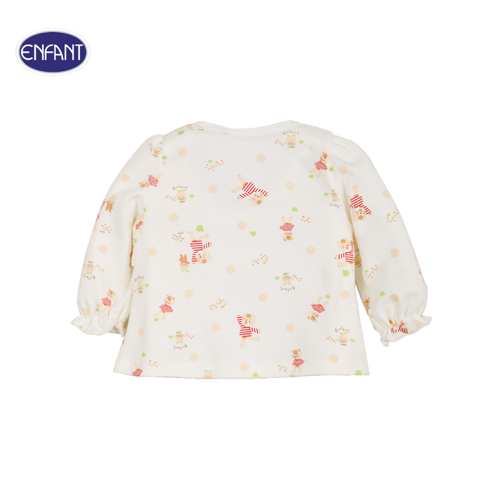 ENFANT (อองฟองต์) ชุดเสื้อป้ายแขนยาว + กางเกงขายาว สำหรับเด็ก 0-6 เดือน คอลเล็กชั่น น้องออร์ก้า ผ้าคอตตอน 100% สีครีม 