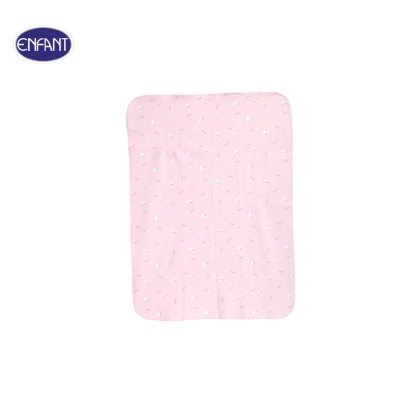 ENFANT (อองฟองต์) ผ้ารองกันน้ำ Crytal Velvet (ผ้ากำมะหยี่นุ่ม) ลายน้องแกะ น่ารัก สีชมพู 