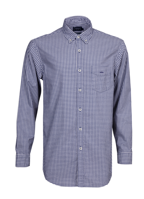 ARROW Gingham Oxford Shirt เสื้อเชิ้ตแขนยาว ลายตาราง ทรง Smart สีกรม MACM101-NV 