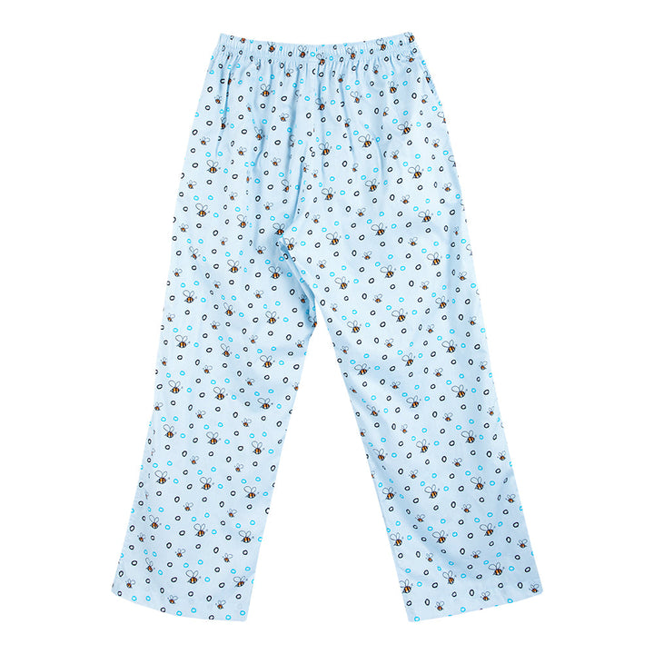 Guy Laroche ชุดนอน (แขนสั้น ขายาว) ลายพิมพ์ Cotton 100% สีฟ้า Guy Laroche