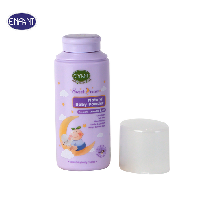 ENFANT (อองฟองต์) Sweet Dream Natural Baby Powder แป้งเด็ก สูตรธรรมชาติจากแป้งข้าวโพด กลิ่นลาเวนเดอร์ ใช้ได้ตั้งแต่เด็กแรกเกิด 80g. ICCSHOPPING