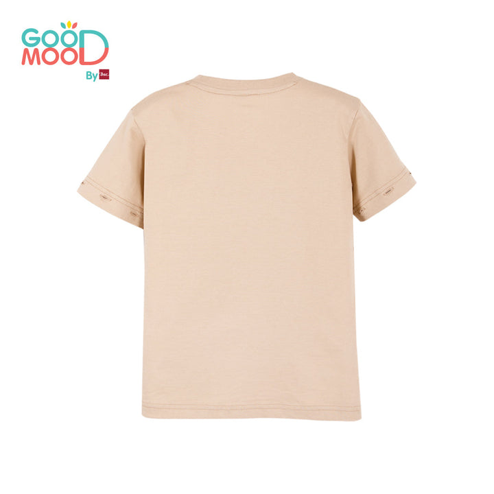 Good Mood by bsc เสื้อยืดคอกลมแขนยาวถอดแขน สีครีม + PATCHES ลายสัตว์ 6 ชิ้น สำหรับเด็กอายุ 2-9 ปี ผ้าคอตตอน ICCSHOPPING