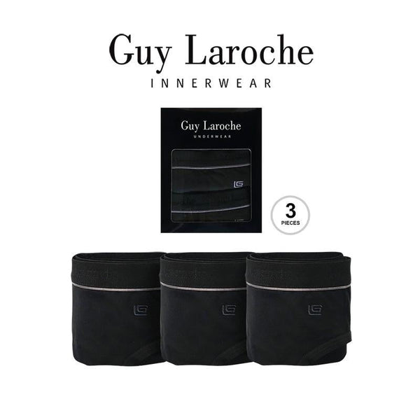 Guy Laroche กางเกงในชาย Pack 3 ชิ้น - สีดำ ( Cotton + Spandex ) JUS4019R5BL ICCSHOPPING