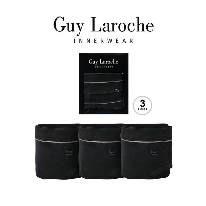 Guy Laroche กางเกงในชาย Pack 3 ชิ้น - สีดำ ( Cotton + Spandex ) JUS4019R5BL ICCSHOPPING