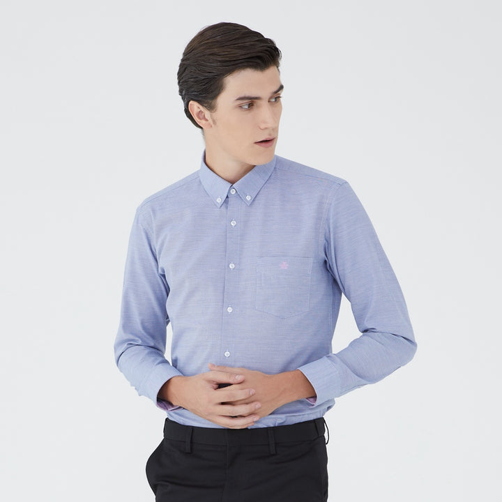 ARROW EASY CARE SHIRT -ดูแลรักษาง่าย สวมใส่สบาย- เสื้อเชิ้ตทำงานแขนยาวสีฟ้า ทรง SLIM FIT รหัส MACS961BU 