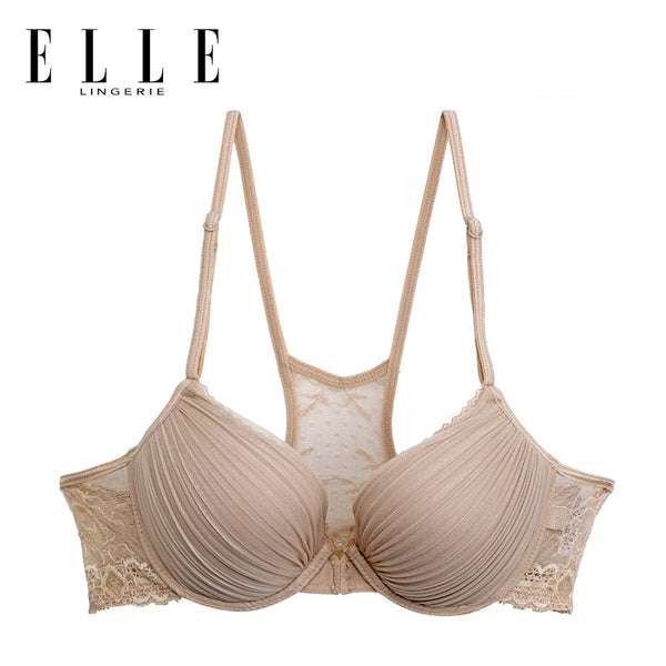 Elle Lingerie Front Hook Bra บราตะขอหน้า แต่งพลีทและผ้าลูกไม้ - LB7540 Elle