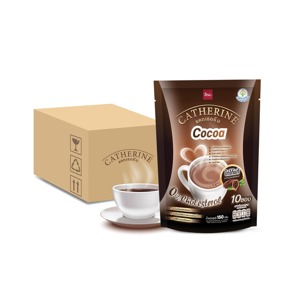 CATHERINE โกโก้แคทเธอรีน 0% คอเลสเตอรอล ไม่เติมน้ำตาล รูปแบบ1 แพ็ค 10 ซอง  ( 1 ยกลัง บรรจุ 24 แพ็ค ) Catherine