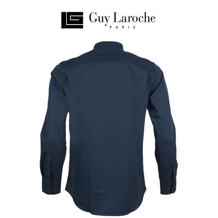 Guy Laroche เสื้อเชิ้ต คอจีน สีพื้น ปักโลโก้ (BAB6201P3) Guy Laroche