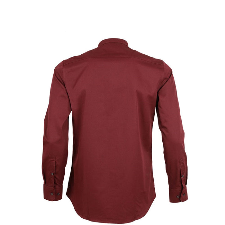Guy Laroche เสื้อเชิ้ต คอจีน สีพื้น ปักโลโก้ (BAB6201P3) Guy Laroche