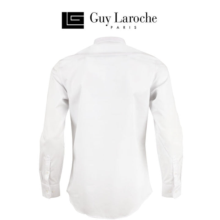 Guy Laroche เสื้อเชิ้ต คอจีน สีพื้น ปักโลโก้ (BAB6201P3) Guy Laroche