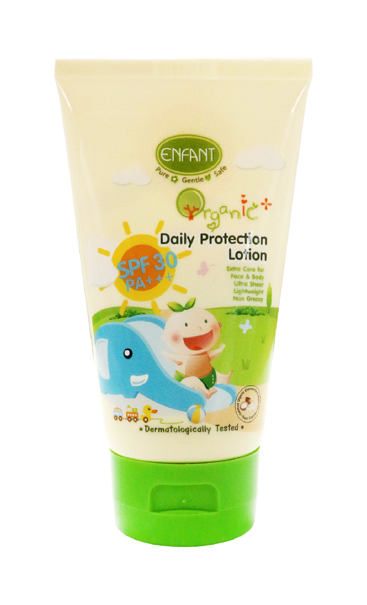 Enfant อองฟองต์ Organic Plus Daily Protection Lotion โลชั่นบำรุงผิว สูตรป้องกันแสงแดด 150 ml. ENFANT