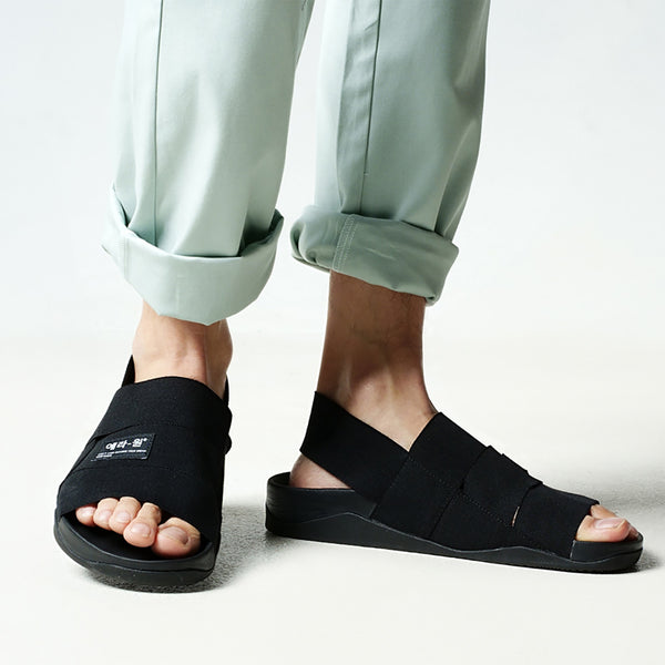 era-won Slide Sandals รุ่น LIGHTWEIGHT SANDALS รัดส้น สี ดำ (S3) 