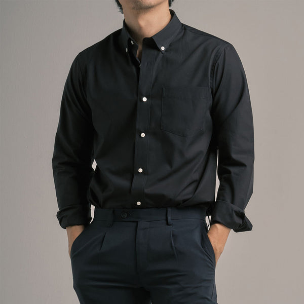 era-won เสื้อเชิ้ต Premium Quality Dress Shirt แขนยาว สี Black01