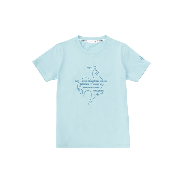 เสื้อเทรนนิ่ง ออกกำลังกาย ผู้หญิง สีฟ้า (T-shirt, เสื้อยืด, เสื้อออกกำลังกาย, lecoq, เลอค็อก) Le Coq Sportif