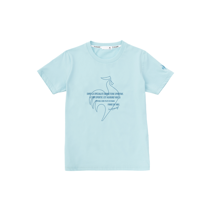 เสื้อเทรนนิ่ง ออกกำลังกาย ผู้หญิง สีฟ้า (T-shirt, เสื้อยืด, เสื้อออกกำลังกาย, lecoq, เลอค็อก) Le Coq Sportif
