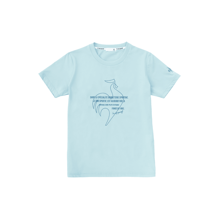 เสื้อเทรนนิ่ง ออกกำลังกาย ผู้หญิง สีฟ้า (T-shirt, เสื้อยืด, เสื้อออกกำลังกาย, lecoq, เลอค็อก) Le Coq Sportif