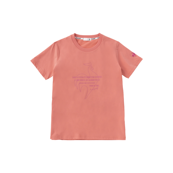 เสื้อเทรนนิ่ง ออกกำลังกาย ผู้หญิง สีชมพู (T-shirt, เสื้อยืด, เสื้อออกกำลังกาย, lecoq, เลอค็อก) Le Coq Sportif