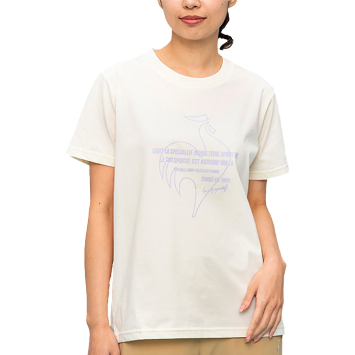 เสื้อเทรนนิ่ง ออกกำลังกาย ผู้หญิง สีขาว (T-shirt, เสื้อยืด, เสื้อออกกำลังกาย, lecoq, เลอค็อก) Le Coq Sportif