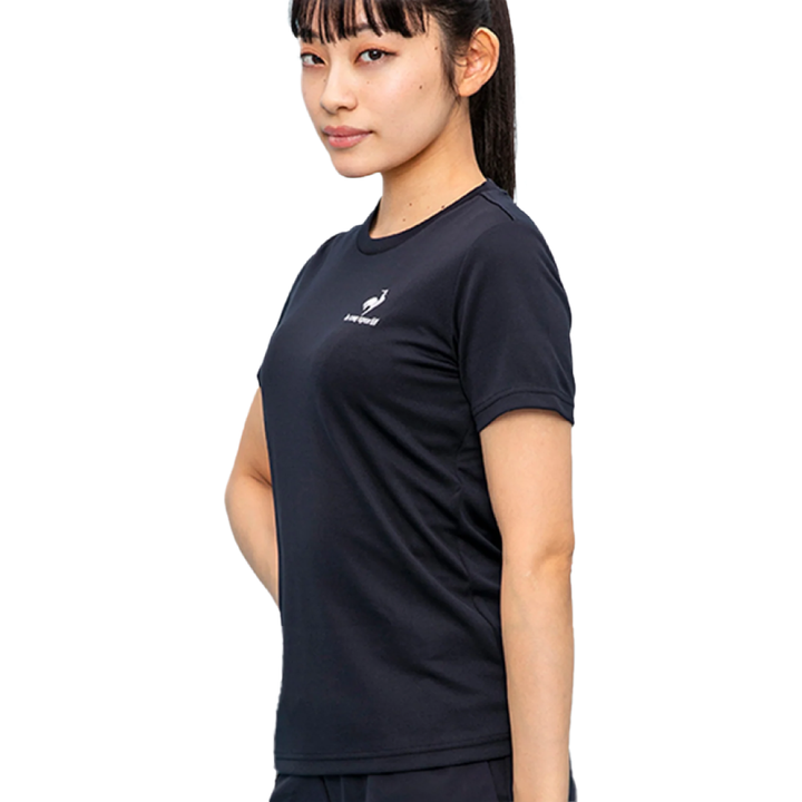 เสื้อเทรนนิ่ง ออกกำลังกาย ผู้หญิง สีดำ T-shirt, เสื้อยืด, เสื้อออกกำลังกาย, lecoq, เลอค็อก Le Coq Sportif