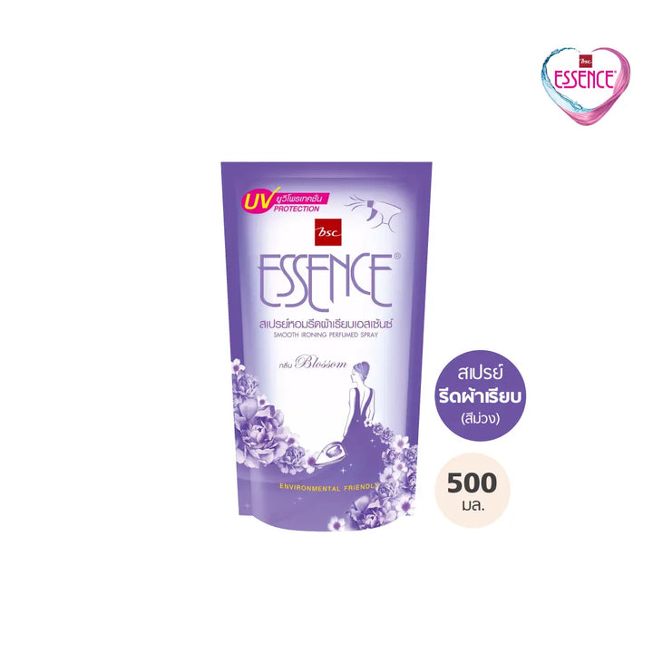 ESSENCE สเปรย์หอมรีดผ้าเรียบ เอสเซ้นซ์ กลิ่นบลอสซั่ม 500 มล. (1 ลังบรรจุ 24 ถุง) ESSENCE