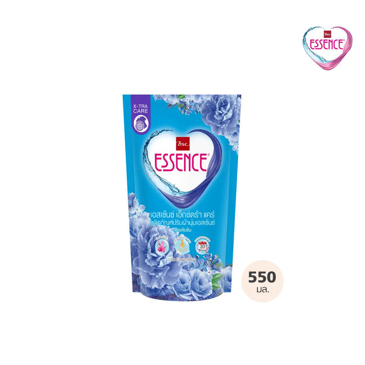 ESSENCE เอสเซ้นซ์ เอ็กซ์ตร้าแคร์ ผลิตภัณฑ์ปรับผ้านุ่ม เอสเซ้นซ์ สูตรเข้มข้น  550 มล. มี 3 กลิ่น (1 ลัง บรรจุ 12 ถุง) ESSENCE