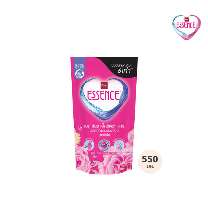 ผลิตภัณฑ์ปรับผ้านุ่ม เอสเซ้นซ์สูตรเข้มข้น 6 เท่า กลิ่น Innocent Freesia 550 มล. (1 ลัง บรรจุ 12 ถุง) ESSENCE