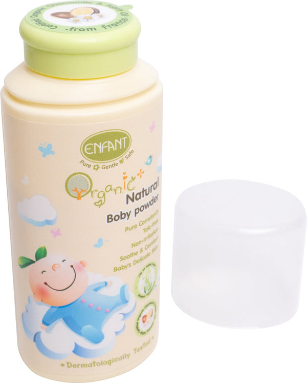 Enfant อองฟองต์ Organic Plus Natural Baby Powder แป้งเด็ก สูตรธรรมชาติจากแป้งข้าวโพด 80 g. ENFANT