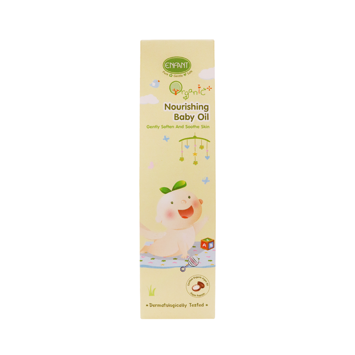 Enfant อองฟองต์ Organic Plus Nourishing Baby oil ออยล์บำรุงผิวสำหรับเด็ก สูตรอ่อนโยน 100 ml. ENFANT
