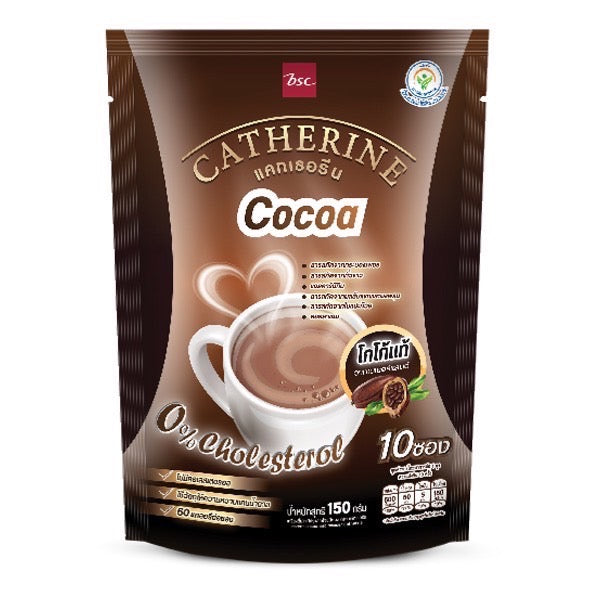 CATHERINE แคทเธอรีน กาแฟและโกโก้สูตรไม่เติมน้ำตาล ไม่มีคอเลสเตอรอล 6 แพ็คสุดคุ้ม (คละรสชาติ กาแฟ 3 แพ็ค+โกโก้ 3 แพ็ค) Catherine