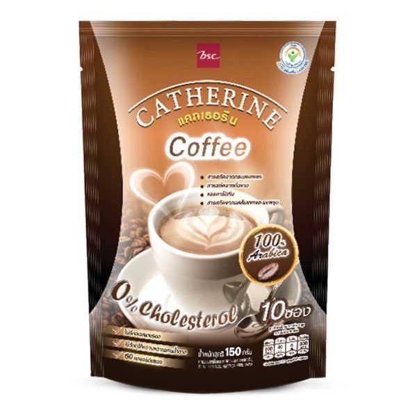 CATHERINE แคทเธอรีนกาแฟ 1 แพ็ค+โกโก้ 1 แพ็ค (แพ็ค 10 ซอง) + แก้วแคทเธอรีน Catherine