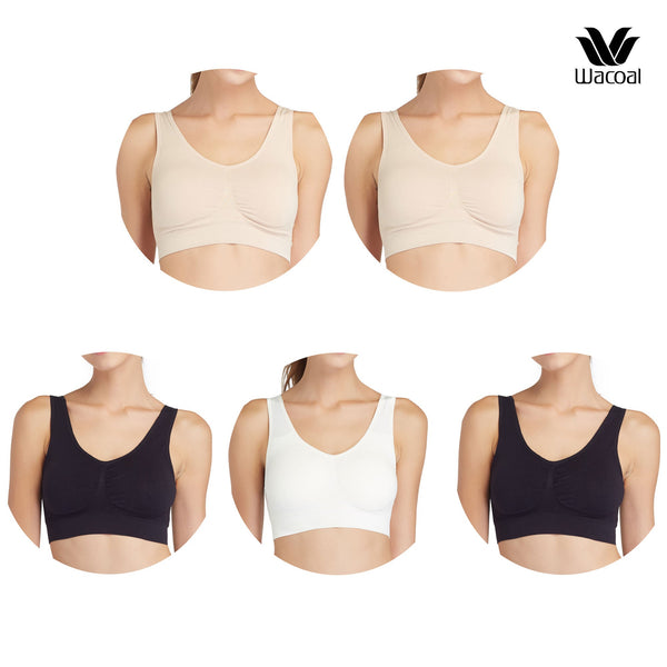 Wacoal Lingerie Seamless Bra วาโก้ บราสวมหัว ไร้โครง รูปแบบเสื้อสายกล้าม 1 Pack 5 pcs รุ่น WH9C24/WH9524