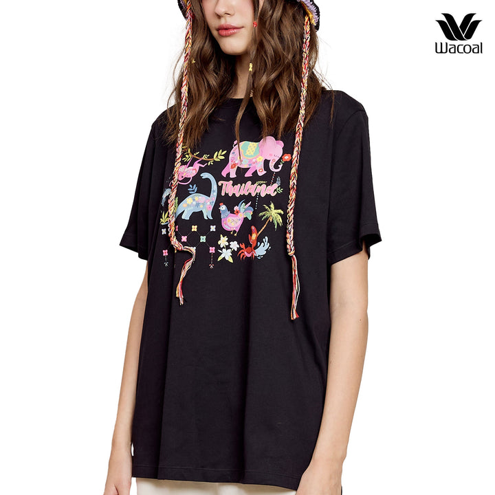 Wacoal Sleepwear เสื้อยืดแขนสั้น Oversized รุ่น WN3V01 