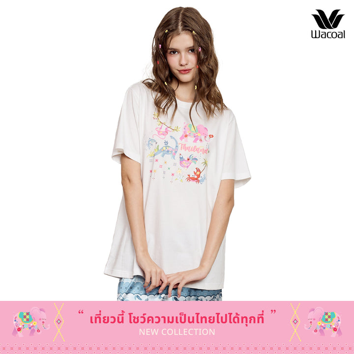 Wacoal Sleepwear เสื้อยืดแขนสั้น Oversized รุ่น WN3V01 