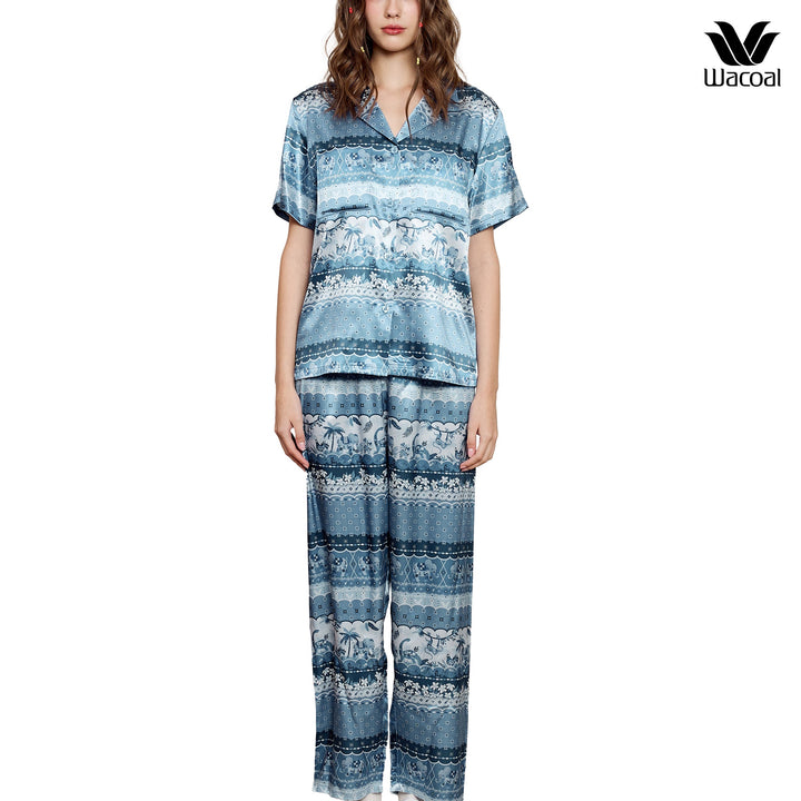 Wacoal Sleepwear ชุดนอนกันโป๊ เสื้อแขนสั้น กางเกงขายาว รุ่น WN7V10 