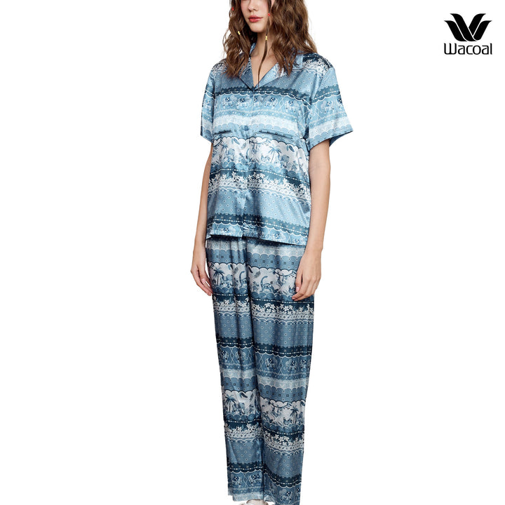 Wacoal Sleepwear ชุดนอนกันโป๊ เสื้อแขนสั้น กางเกงขายาว รุ่น WN7V10 