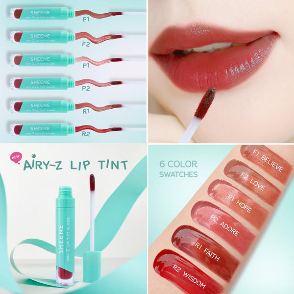 SHEENE  AIRY - Z   LIP TINT GLOSS ผสมผสานระหว่างลิปทินท์และลิปกลอส เนื้อสัมผัสที่บางเบา เกลี่ยง่าย ICCSHOPPING