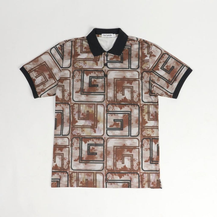 Guy Laroche เสื้อโปโลแขนสั้น สีน้ำตาล เนื้อผ้า 100% Polyester ทรง Extra FIT รุ่น BKL7302W5BR ICCSHOPPING