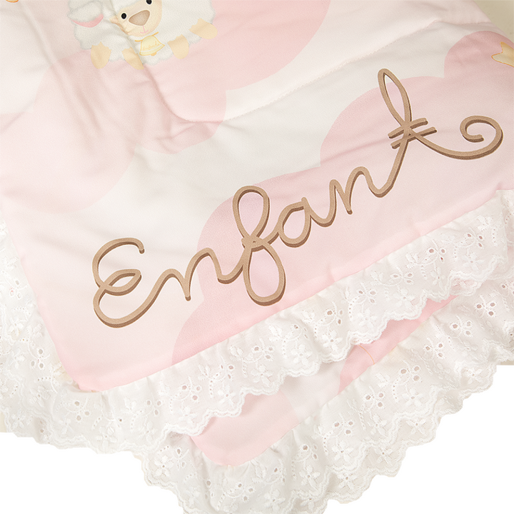 ENFANT (อองฟองต์) ผ้าห่มบุใยผ้า Woven ลายน้องแกะ ผ้า Premium Keshiba ขนาด 30x40 นิ้ว 