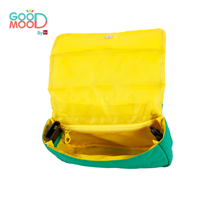 Good Mood by bsc กระเป๋า 2in1 สะพายข้าง+คาดอก สกรีน โลโก้ GOOD MOOD สีเขียว สำหรับเด็กอายุ 3-8 ปี ผ้า Poly ICCSHOPPING