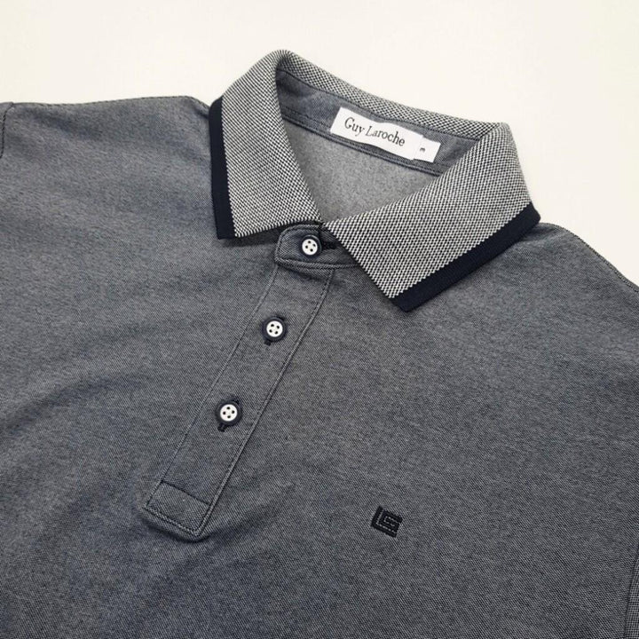 Guy Laroche เสื้อโปโลแขนสั้น สีพื้น ทรง EXTRA FIT รุ่น BKL6300A5NV - สีกรมท่า ICCSHOPPING