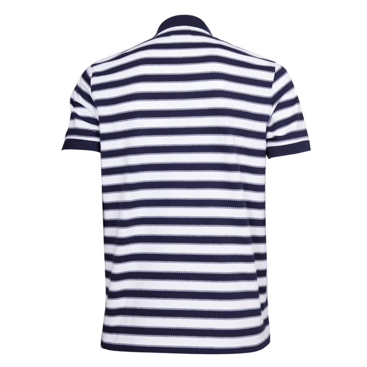 ARROW STRIPED POLO เสื้อโปโล ผ้าลายทาง สีขาวกรม ทรง Smart MPCM219-NV 