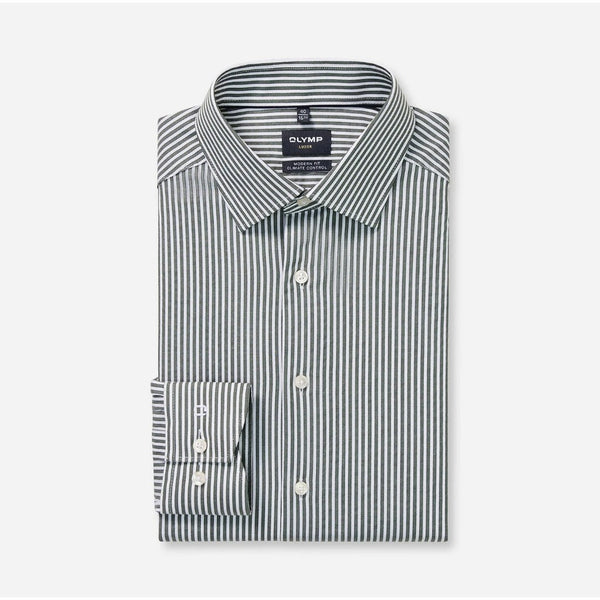 OLYMP LUXOR Shirt เสื้อเชิ้ตผู้ชายแขนยาว ทรงหลวม ลายทาง  ยับยาก รีดง่าย ระบายอากาศ ICCSHOPPING