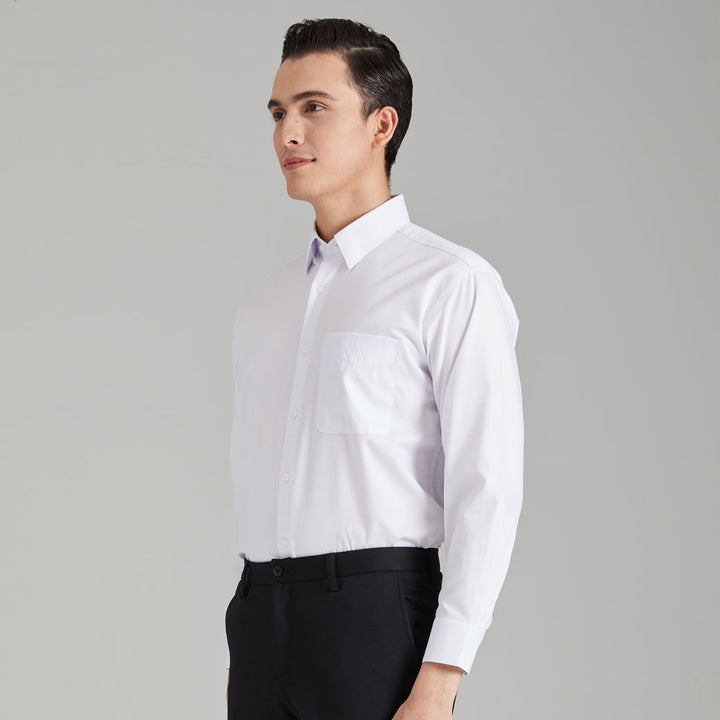 ARROW Wrinkle Free SHIRT -รีดง่าย ยับยาก - เสื้อเชิ้ตทำงานแขนยาวสีขาว ทรง COMFORT FIT  รหัส MACC9U9W2BRWH 