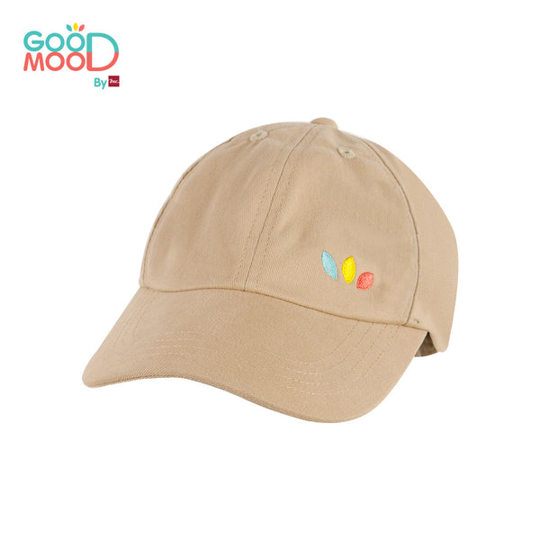 Good Mood by bsc หมวกแก๊ปปักโลโก้ GOOD MOOD ด้านข้าง สีเบจ สำหรับเด็กอายุ 3-8 ปี ผ้าทวิล ICCSHOPPING