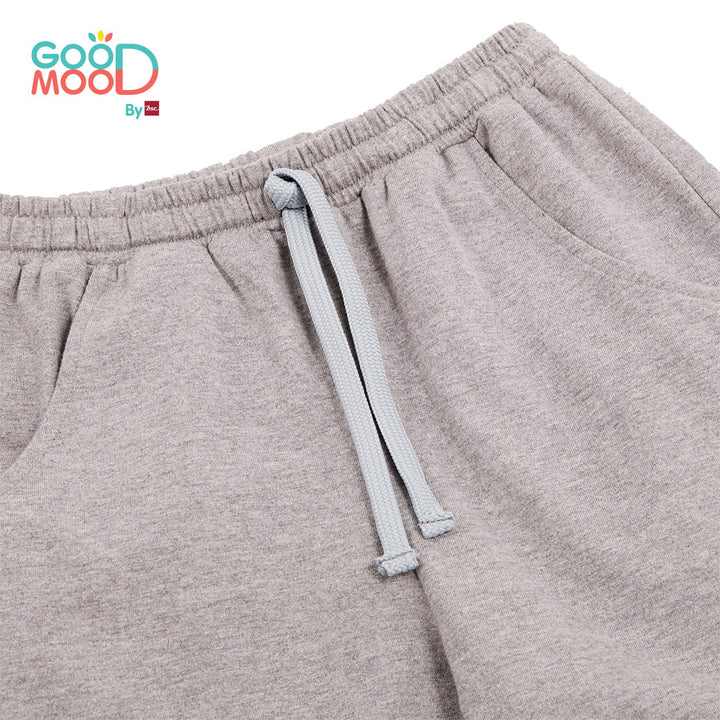 Good Mood by bsc กางเกงขาสั้น เอวยางยืด สีเทา สำหรับเด็กอายุ 2-9 ปี ผ้าคอตตอน ICCSHOPPING
