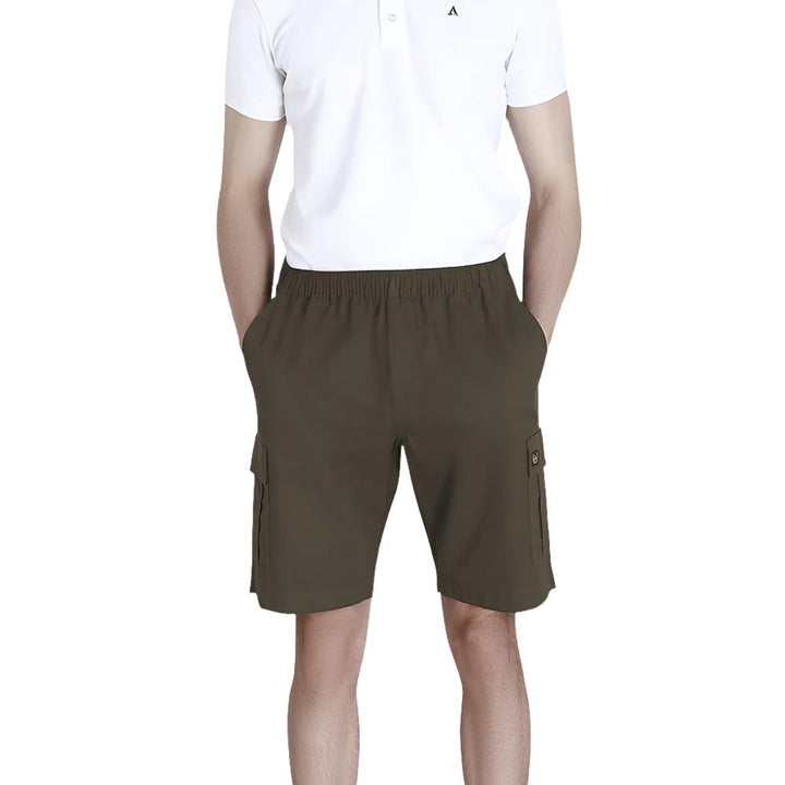 ARROW CARGO SHORT PANTS กางเกงขาสั้นคาร์โก้เอวยางยืด เซ็ท 3 ตัว สีกรม, กากี, น้ำตาล สุดคุ้ม MHCC2B9 ARROW