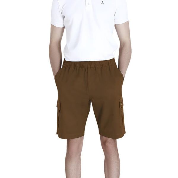 ARROW CARGO SHORT PANTS กางเกงขาสั้นคาร์โก้เอวยางยืด เซ็ท 3 ตัว สีกรม, กากี, น้ำตาล สุดคุ้ม MHCC2B9 ARROW