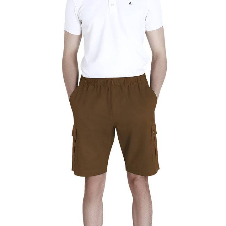 ARROW CARGO SHORT PANTS กางเกงขาสั้นคาร์โก้เอวยางยืด เซ็ท 3 ตัว สีกรม, กากี, น้ำตาล สุดคุ้ม MHCC2B9 ARROW